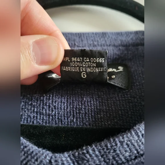 Vintage Eddie Bauer Dusty Blue V-neck 100% Cotton Knit Long Sleeve Mens Large - Picture 7 of 9